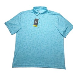 Under Armour Polo Shirt Mens Large UPF 30 Anti Odor Golf Performance Blue
