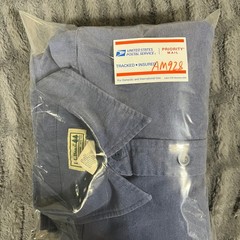 LL Bean Mens Large Tall Blue Cotton Chamois Flannel Shirt Long Sleeve 0MT04