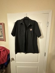 Lucky 13 Tattoo Your Soul Embroidered Black Work Shirt no size tag looks about a