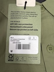 REI Co-op Sahara Men’s Medium Shirt Sage Green Long Sleeve Hiking UPF 50+ NWT