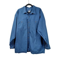 Patagonia Mens XL Blue Organic Cotton Canvas Long Sleeve Button Down Shirt