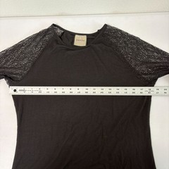 ORTTU Leonardo Top Mens Size M Black Jersey Short Lace Sleeves Sexy Fitted