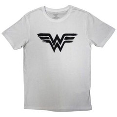 DC Comics Wonder Woman – Black Paint Logo T-Shirt White New