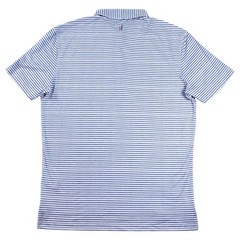 Johnnie-O Featherweight Polo Shirt Mens M Blue Stripe Short Sleeve $110 NEW