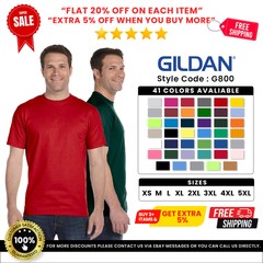 Gildan G800 Mens Cotton/Polyester Knit DryBlend Tee Short Sleeve Plain T-Shirt
