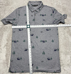 Travis Mathew Polo Shirt Men’s Medium Gray Outfresh Prestige Short Sleeve