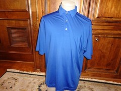 Blue FJ Footjoy Polyester Spandex 88-12 TAMARACK GOLF CLUB polo shirt Adult L