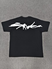 sp5der Men’s L Black/White Graphic Print Double-Sided Logo Crew Neck Tee