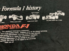 Honda Formula 1 Grand Prix Racing Tee T Shirt One Size Black Made In Japan Vtg