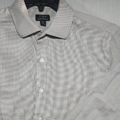 J. Crew Ludlow Premium Slim Fit Houndstooth Long Sleeve Mens Shirt Neck Size 15