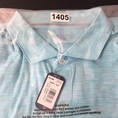 Johnnie O Featherweight Performance Golf Polo Shirt Mens L Huronn Tarpon Blue