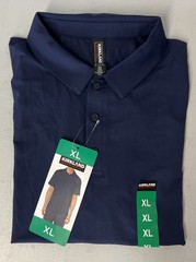KIRKLAND Signature Men’s Performance Polo Shirt BLUE Wicking XL Stretch UPF50+