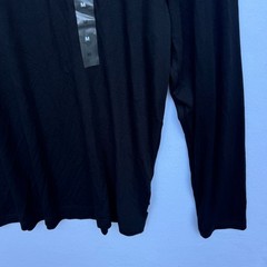 Alfani Alfatech Mens Long Sleeve Crewneck T-Shirt Deep Black Stretch Medium NEW