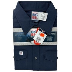 Big Bill Navy Work Shirt Button Up Made In Canada Size Large Read Below