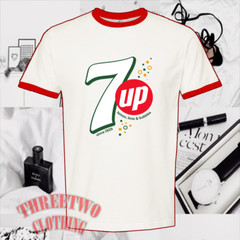 7 UP Men’s Ringer Red Size S to 3XL