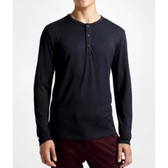 Theory Mens Snap Henley O_Activate Jersey Shirt Charcoal Gray Long Sleeve M