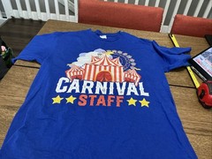 Carnival Staff T Shirt Mens XL Blue Festival Crew Tee Graphic