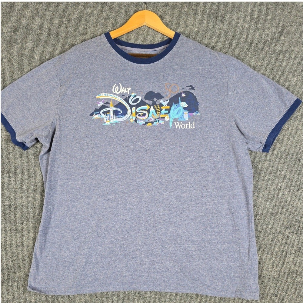 Disney Walt Disney World 50th Anniversary Blue T-Shirt Size Size XXL
