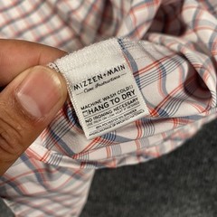 Mizzen Main Leeward Collection Stretch Check Button Shirt Mens Large Trim Fit