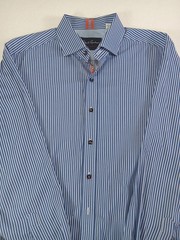 Robert Graham Shirt Men XL Modern American Flip Cuff Stripe Casual