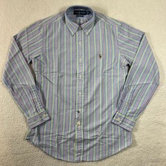 Ralph Lauren Men’s S Custom Fit Blue Multi Stripe Oxford Button Down Shirt NWT