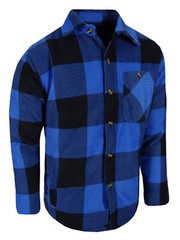 Quilted Lined Flannel Plaid Shirt Jacket Mens Fuzzy Fleece THICK Button Up To 5X