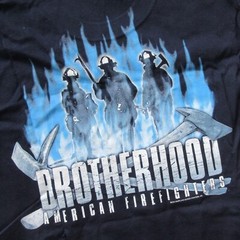 NEW MENs LARGE T-SHIRT AMERICAN BROTHERHOOD FIRE DEPARTMENT FIGHTER GILDAN BLUE