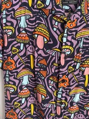 Super Massive Mushroom Print Button Up Shirt Men’s Medium Psychedelic Rayon