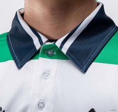 Men Golf Polo Shirt Mint Green Pin Stripe Augusta Style Performance Tech