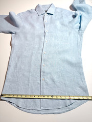 Ermenegildo Zegna 100% Linen Men’s Shirt Classic-Fit Light Blue Size 38 US S