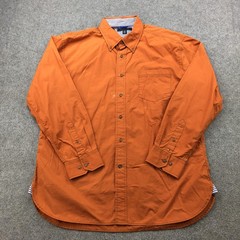 Tommy Hilfiger Shirt Mens Extra Large Orange Long Sleeve Button Front Casual