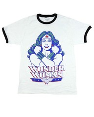 DC Comics Wonder Woman T-Shirt Men’s Power Pose Ringer Tee