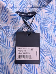 Mizzen + Main Halyard Performance Dress Casual Shirt Trim Fit Size M Blue Palm