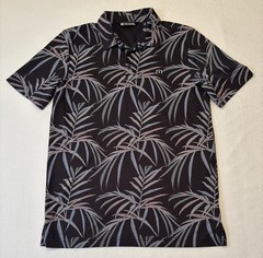 Travis Mathew Floral Palms AOP Men’s Size Medium Black Golf Polo Athleisure
