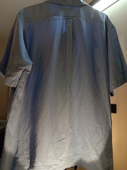 VTG Polo Ralph Lauren Shirt Mens Large Silk Linen Caldwell Loop Camp Collar Blue