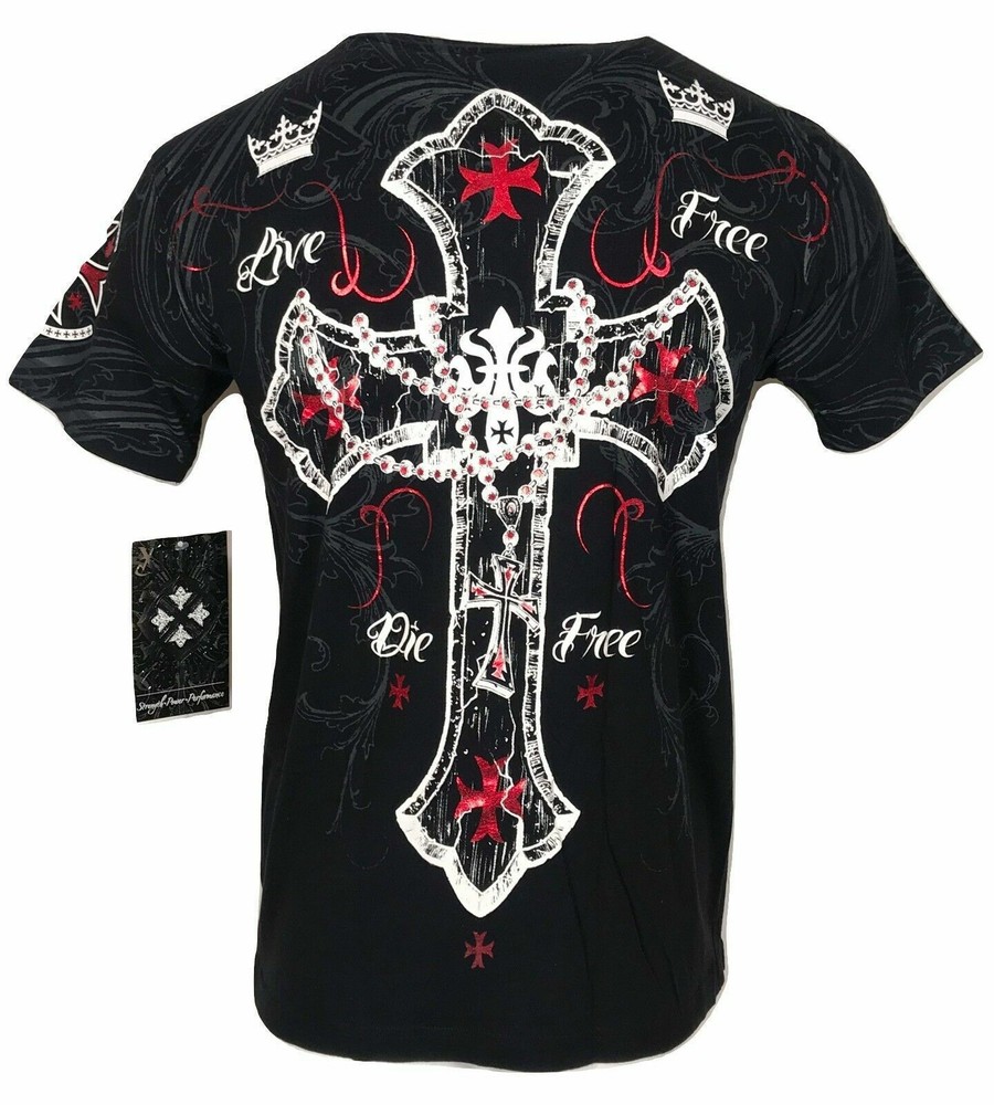 XTREME COUTURE by AFFLICTION Men’s T-Shirt GLORIOUS Tattoo Biker S-5X