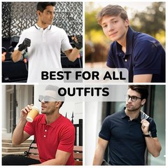 Men’s Short Sleeve Moisture Wicking Polo Shirts Lounge Running Gym 5-PACK NEW