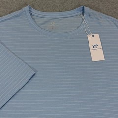 Southern Tide Men Seaport Kinston Stripe Tee Cerulean Blue Shirt Large NWT