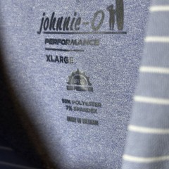 Johnnie- O “Beau” Performance Stretch Golf Polo Shirt Men’s XL Striped No Logo