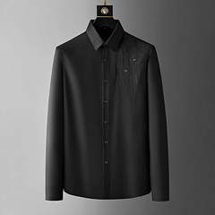 New Luxury Men Diamond Rhinestones Fashion Button-Down Shirt High Quality