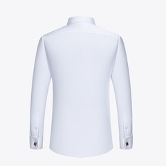 Mens Dress Shirts Luxury Business French Cuff Bamboo Formal Wedding Shirts Tops