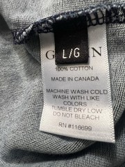 Gustin T Shirt Men’s Large Short Sleeve Denim Blue 100% Cotton Crew Canada EUC