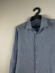 Luxury L.B.M. 1911 Linen Blue Shirt Size L
