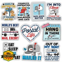 TODOLIA 10Pcs 3in Mail Carrier Sticker Pack Postal Worker