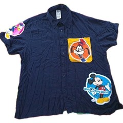 Walt Disney World Vault Collection 50th Anniversary Camp Shirt XL Navy VGC Rare