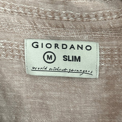 Giordano men’s slim fit move linen blend half button down shirt long sleeve size