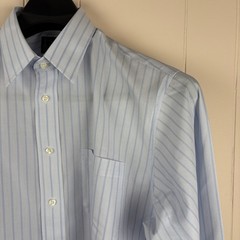 Lot of 2 Jos. A. Bank Travelers Collection Dress Shirts 16-36 Blue Stripe White
