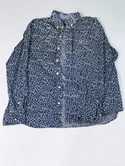 Crown & Ivy Men’s Shirt LARGE Blue Floral Long Sleeve Button Down Preppy Fun