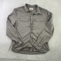 The Normal Brand Grey Long Sleeve Pearl Snap Brush Popper Shirt Men’s XL