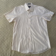 Vintage OMEGA Italy Men’s Short Sleeve Button Down Shirt Size L 16-16 1/2 Tan